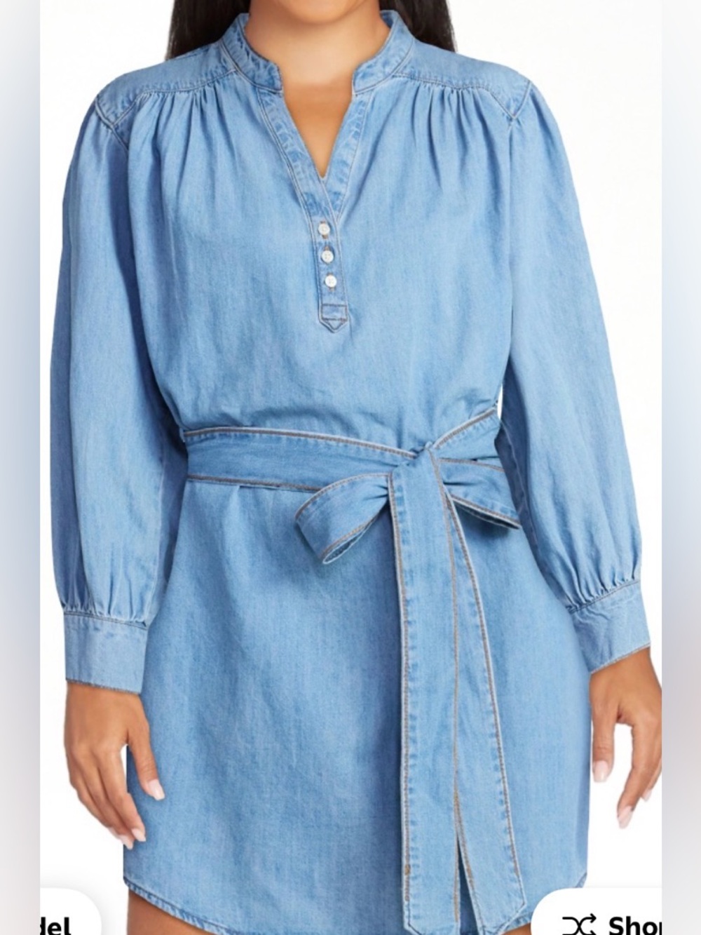 NWOT Time and Tru Blue Washed Denim Shirtdress Size Small